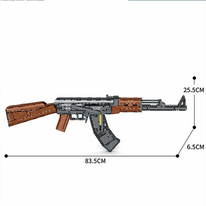 AK-47 brick kit dimensions: 83.5 cm long, 25.5 cm high, 6.5 cm wide