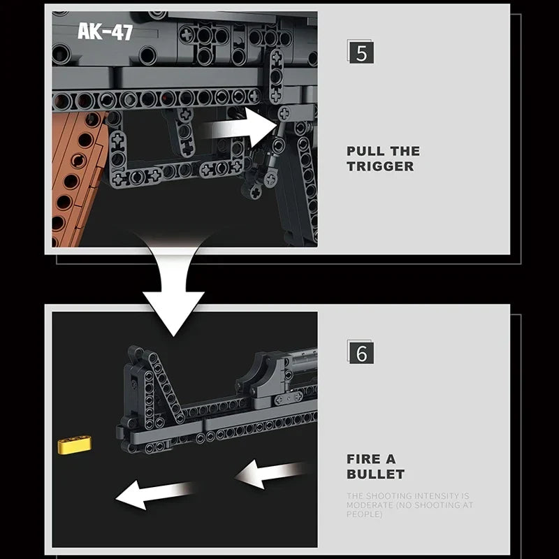AK-47 brick kit: pull the trigger, steps 5 and 6