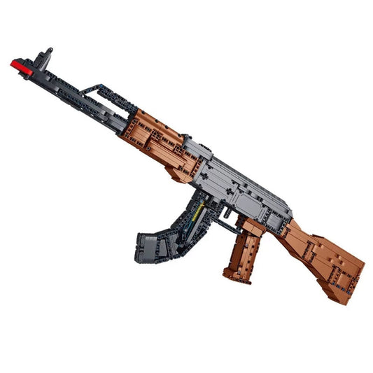 AK-47 brick model kit, 1,366 pieces — assembled