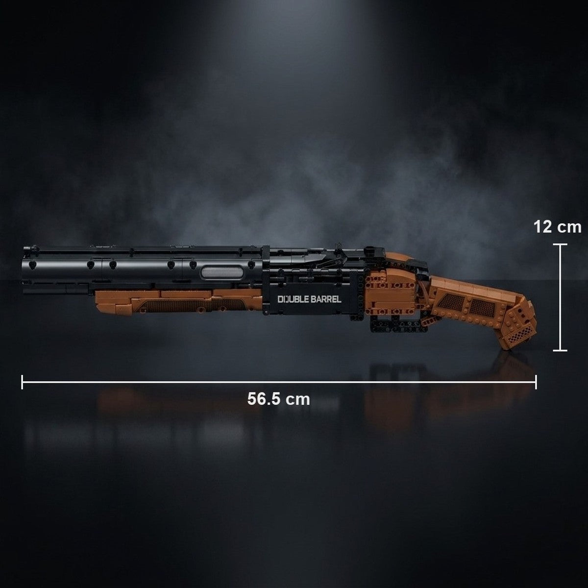 Thunder double-barrel brick kit dimensions: 56.5 cm long, 12 cm high