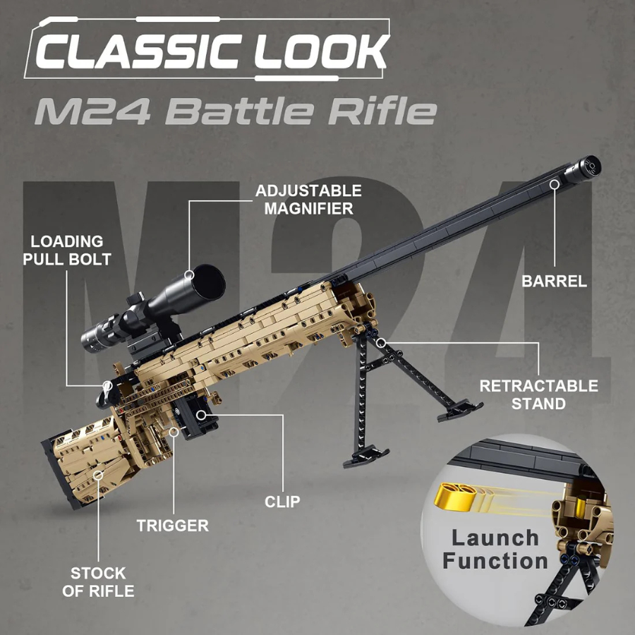 Perfect Battle Rifle Build M24 | Premium Build Kit – Brickhero