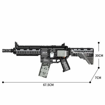 HK-416-D brick model kit dimensions: 67.5 cm long, 30 cm high, 7 cm wide