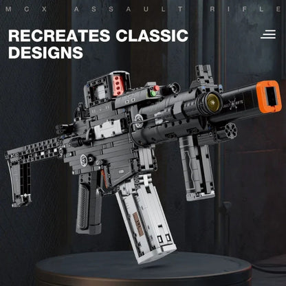 SIG MCX brick model on a display stand