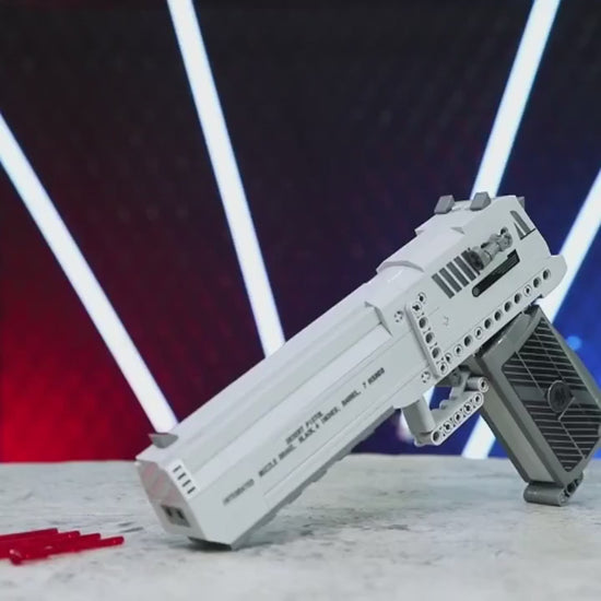 Magnum Eagle brick pistol — close-up and working the slide (no sound)