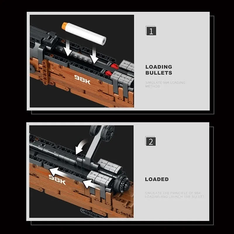 Kar98k brick kit: loading the clip, step 1 and 2
